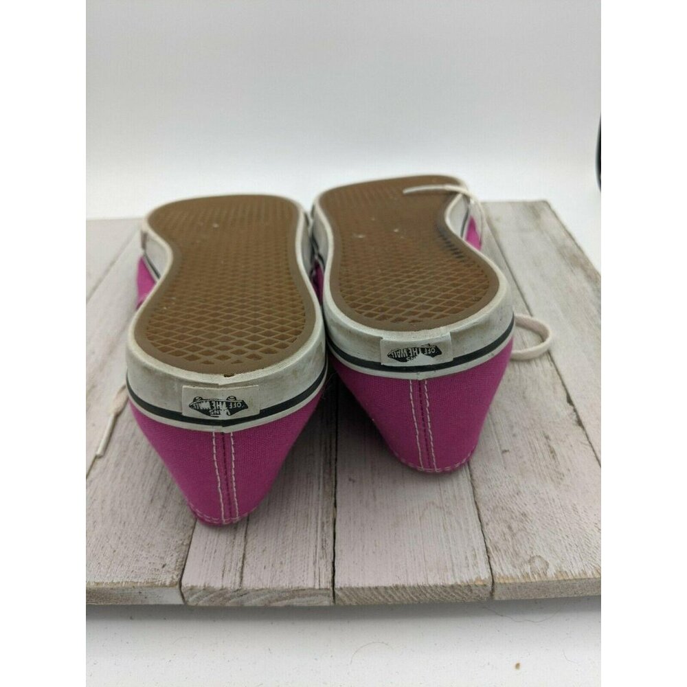 Vans Off The Wall Shoes Pink Canvas Sneaker Skate Flats Women Size 9 Men Sz 6.5 - Picture 4 of 7